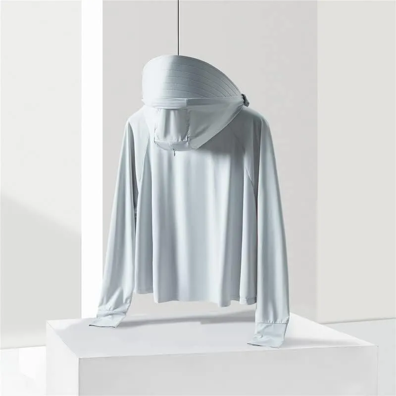 Shanghai Story Fishing Hunting Clothing For Women UPF 50  UV Sun Protection Long Sleeve Jacket Hoodie with Face Mask
