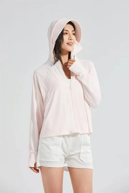 Shanghai Story Fishing Hunting Clothing For Women UPF 50  UV Sun Protection Long Sleeve Jacket Hoodie with Face Mask