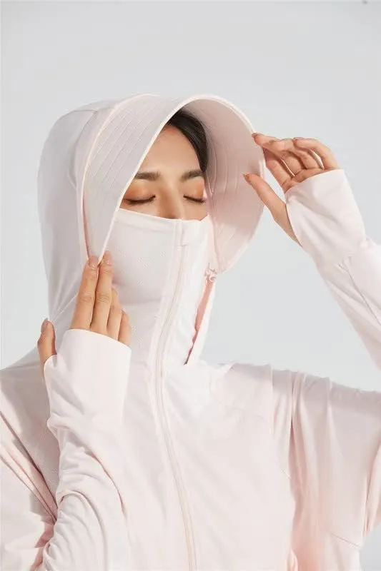 Shanghai Story Fishing Hunting Clothing For Women UPF 50  UV Sun Protection Long Sleeve Jacket Hoodie with Face Mask