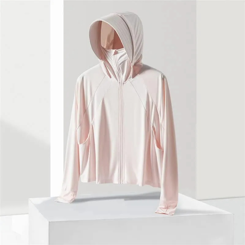 Shanghai Story Fishing Hunting Clothing For Women UPF 50  UV Sun Protection Long Sleeve Jacket Hoodie with Face Mask