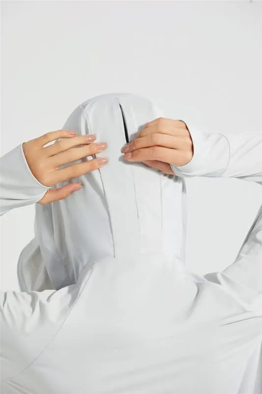 Shanghai Story Fishing Hunting Clothing For Women UPF 50  UV Sun Protection Long Sleeve Jacket Hoodie with Face Mask