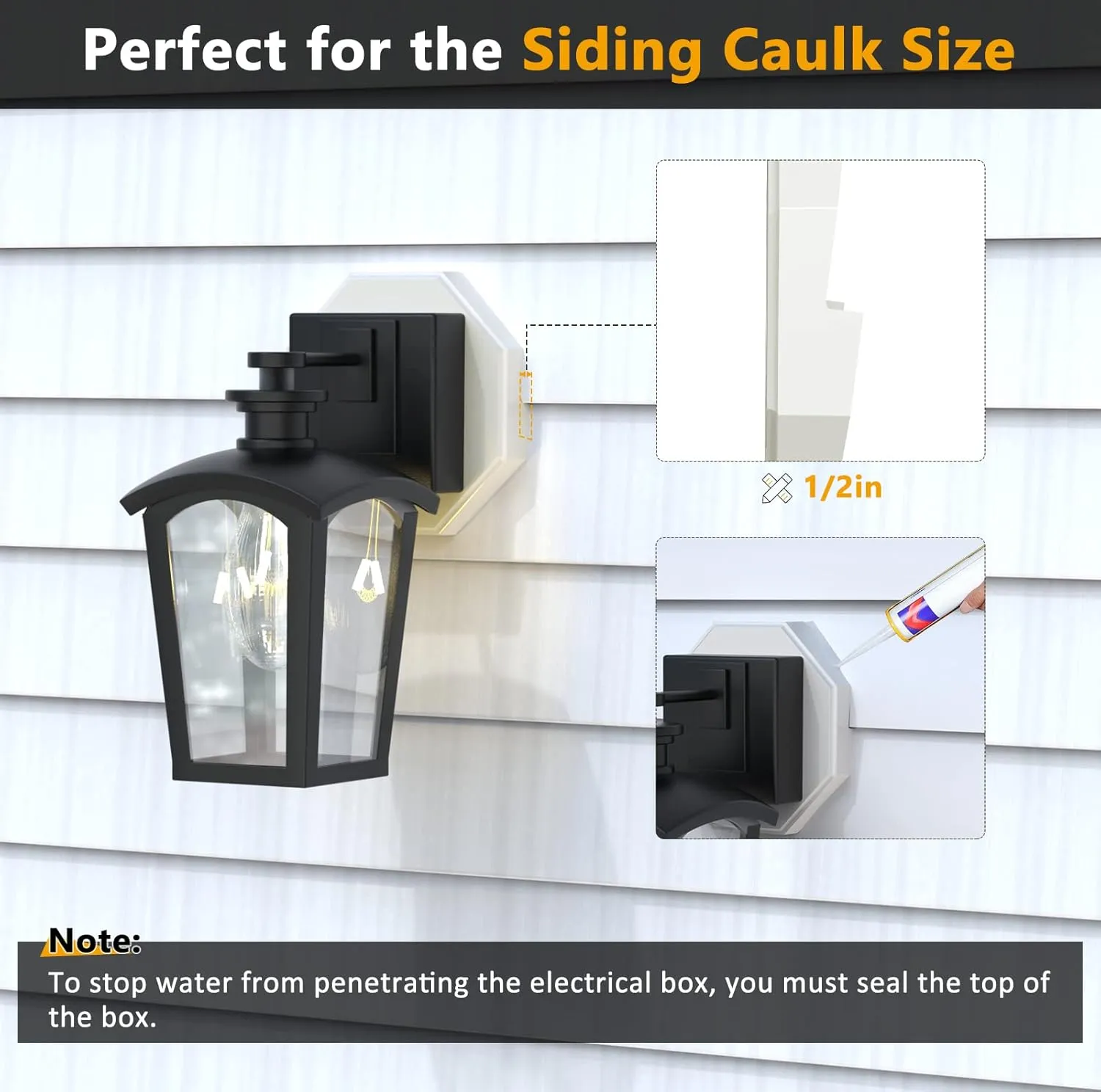 Siding Mounting Block, Octagon Siding Kit with Built-in Electrical Box, 8141 Vertical Siding Lamps Plate Siding Light Blocks for 1/2 inch Lap Siding, White, 2 Pack