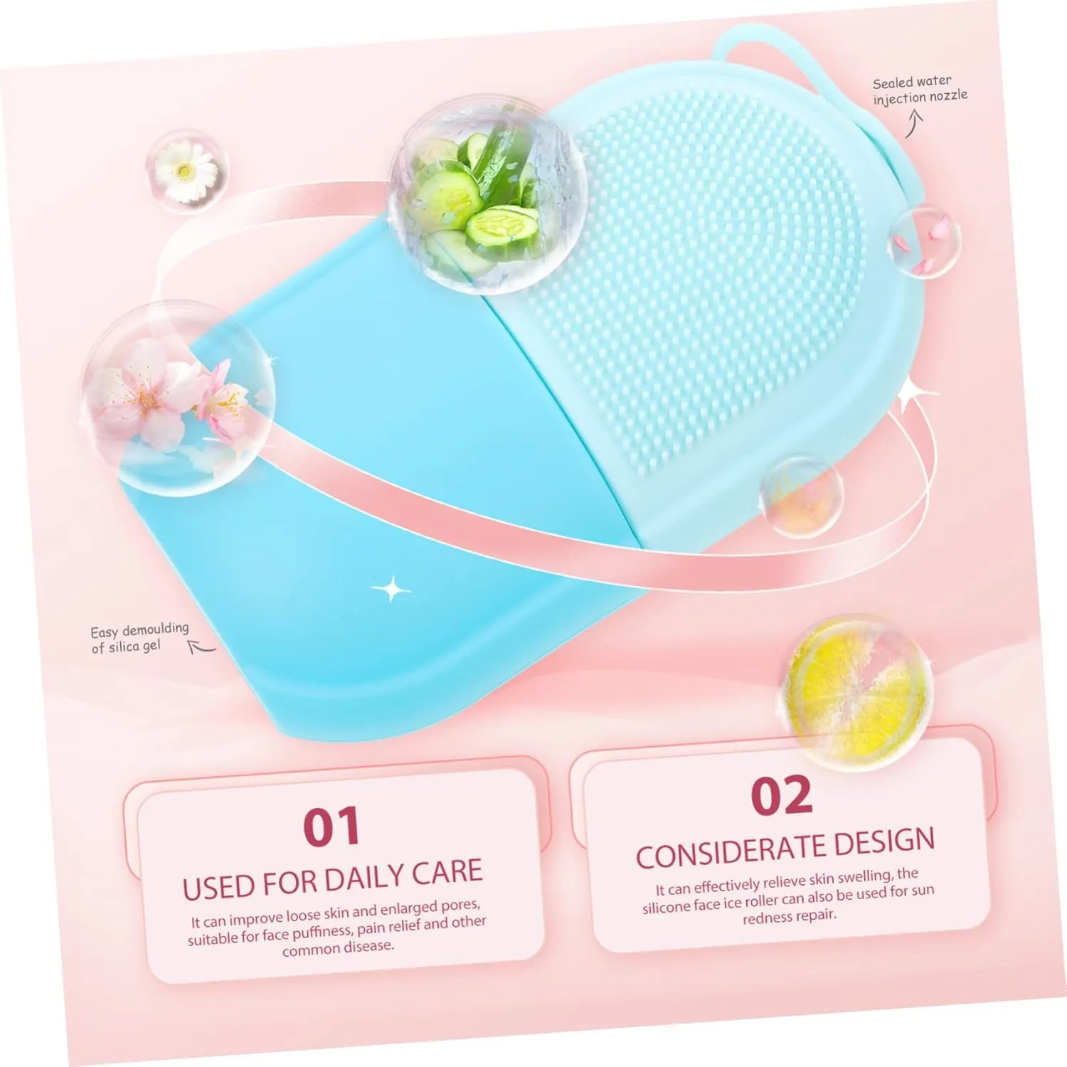 Silicone Ice Face Roller for Skin Massage Portable Beauty Tool for Reducing Puffiness and Enlarged Pores for Home Travel Use Skin-friendly Design