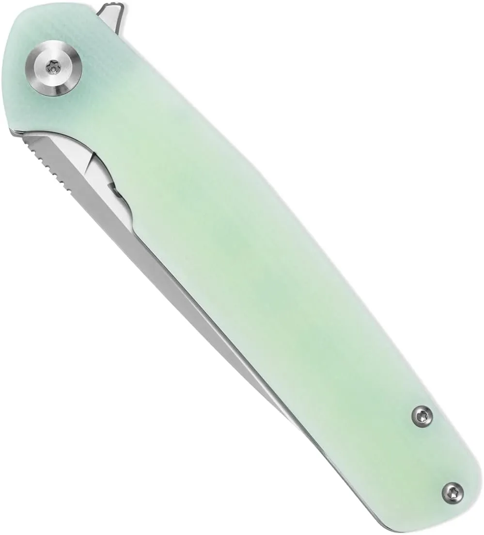 Sitivien ST102 Folding Knife, D2 Steel Blade G10 Handle Pocket Knife, EDC Tool Knife for Outdoor, Camping, Hunting, Survival (Turquoise) …