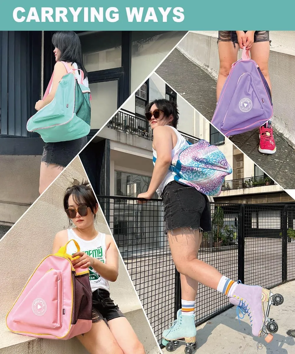 Skate Bag for Ice, Inline, Roller & Quad Skates - Kids & Adults
