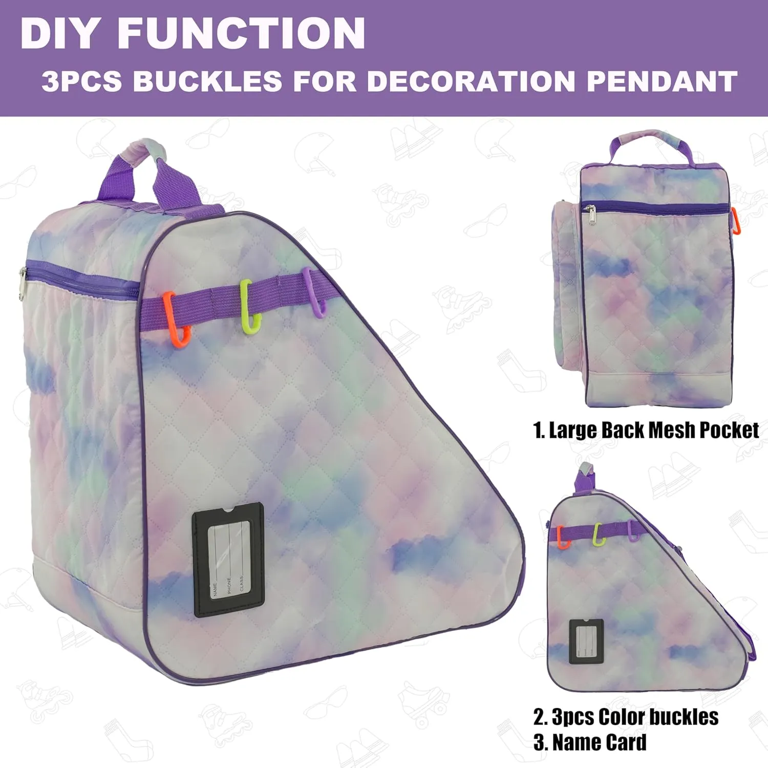 Skate Bag for Ice, Inline, Roller & Quad Skates - Kids & Adults