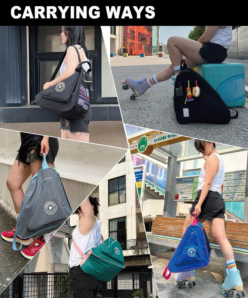 Skate Bag for Ice, Inline, Roller & Quad Skates - Kids & Adults