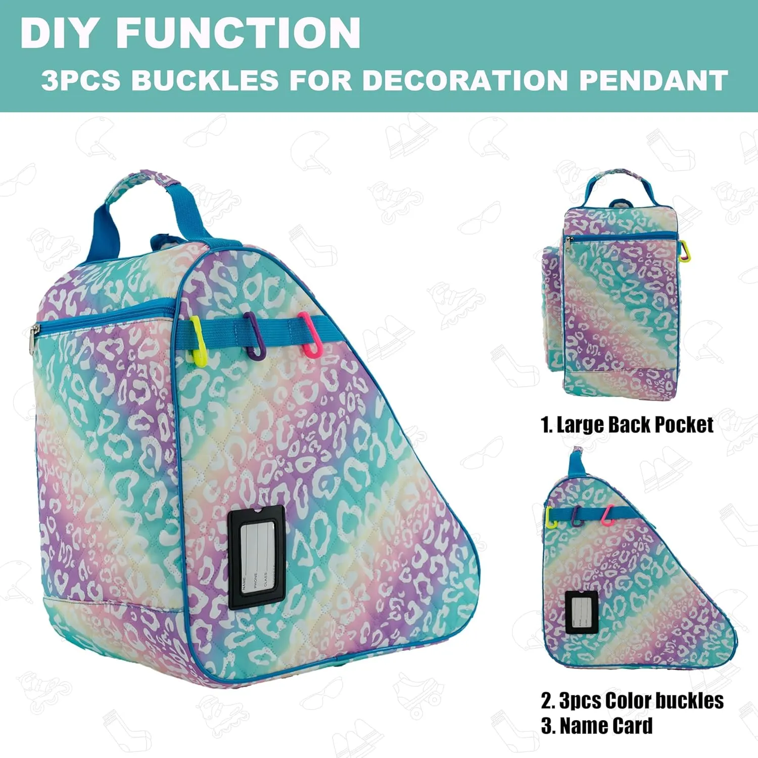 Skate Bag for Ice, Inline, Roller & Quad Skates - Kids & Adults