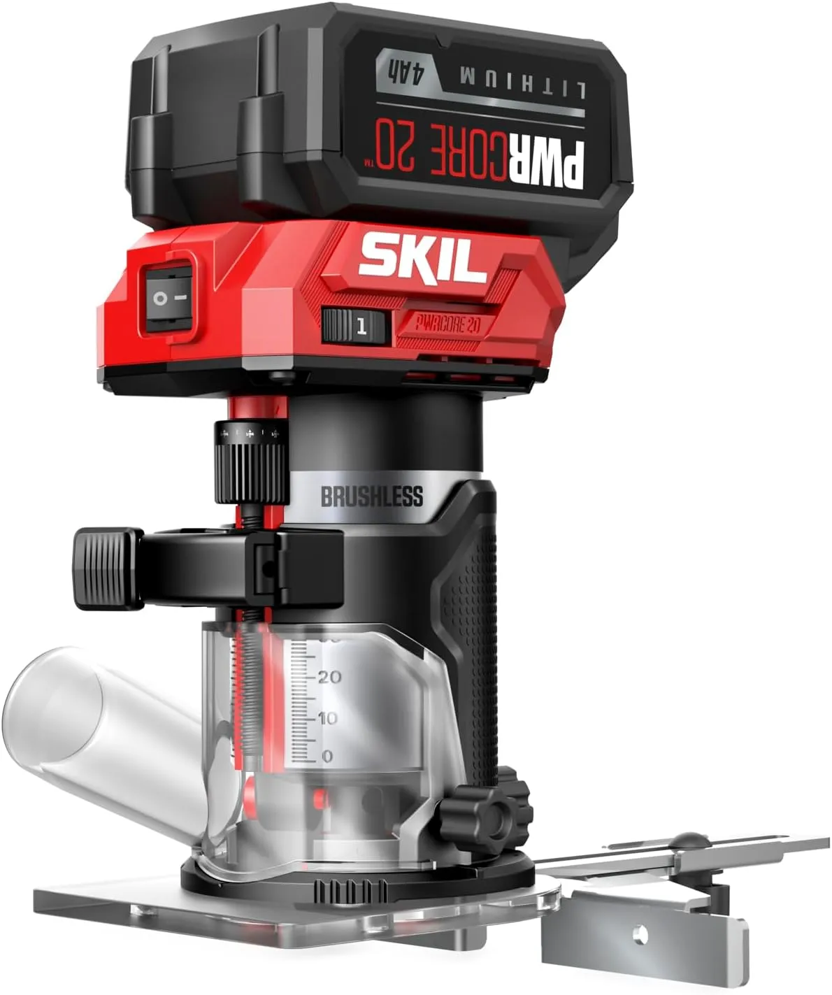 SKIL 20V Brushless Compact Router Kit Including 4.0Ah Battery and 1 Hour Charger-RT1430B-10