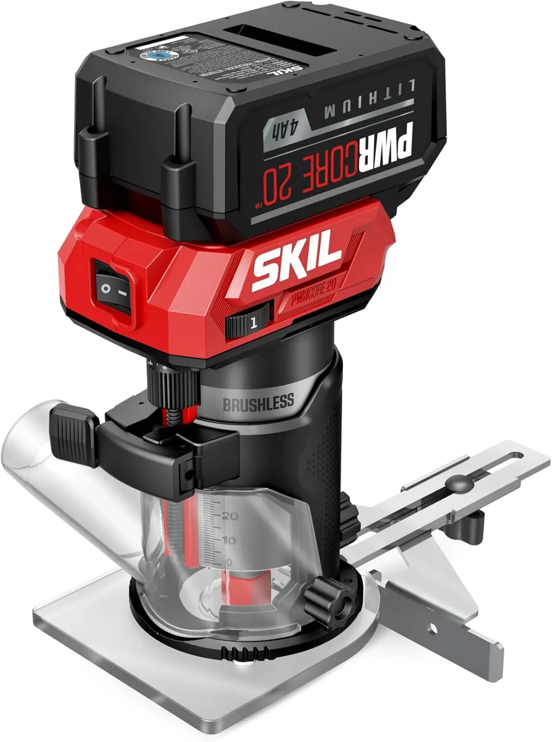 SKIL 20V Brushless Compact Router Kit Including 4.0Ah Battery and 1 Hour Charger-RT1430B-10
