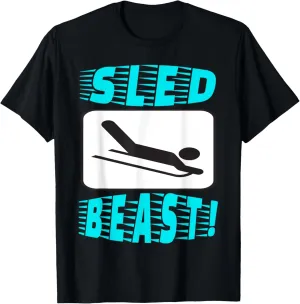 Sled Riding Sled Beast Outdoor Fun Winter Sports T-Shirt