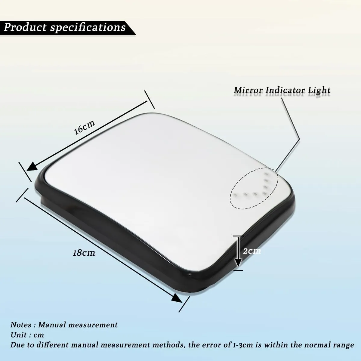 Smaller Mirrors Lens for International LT625 2018  Trucks Side Door Lower Mirror with Heated Black,LED Turn Signal Convex Left Driver Side A Piece