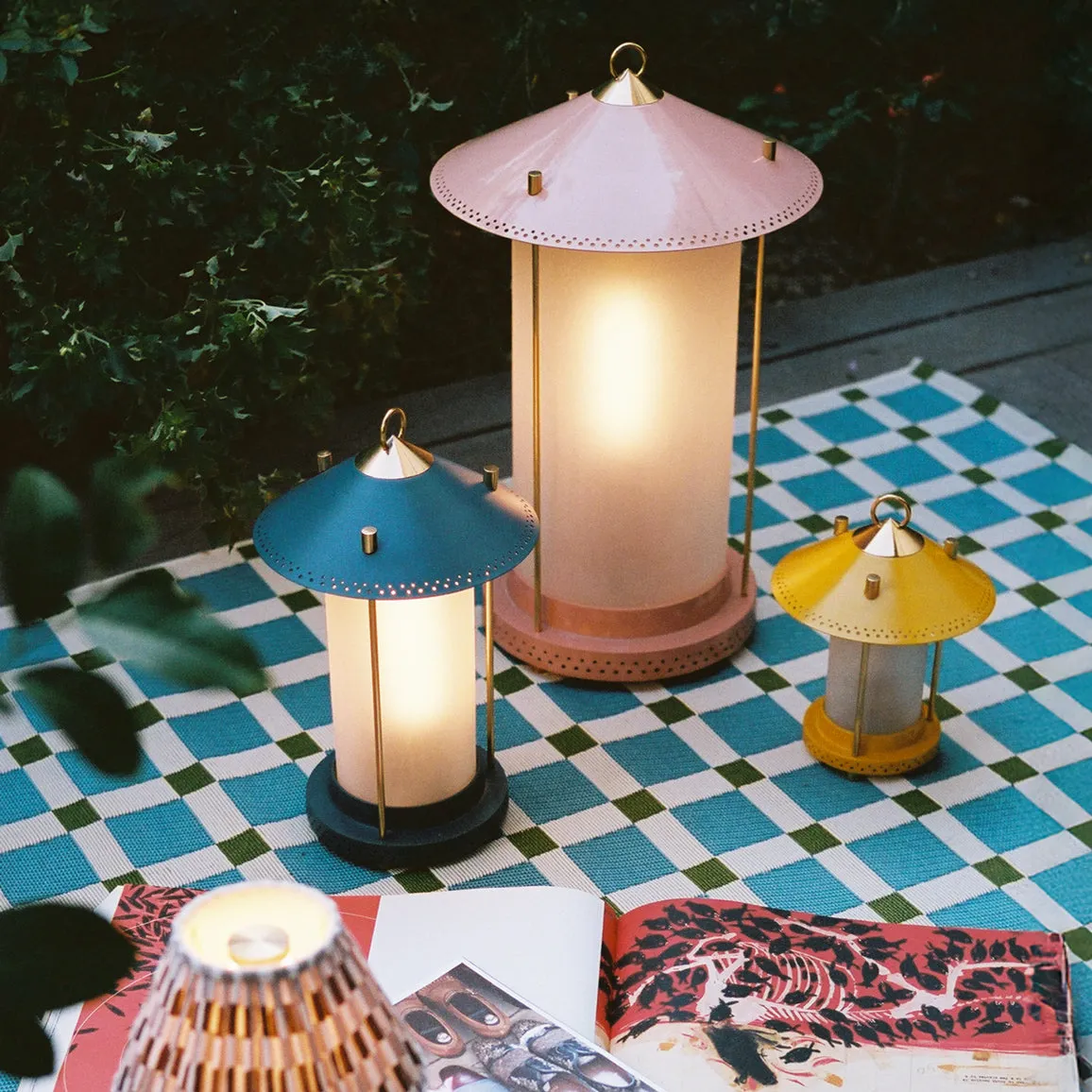 smaller Stefan cordless lantern in Sand by the Novogratz