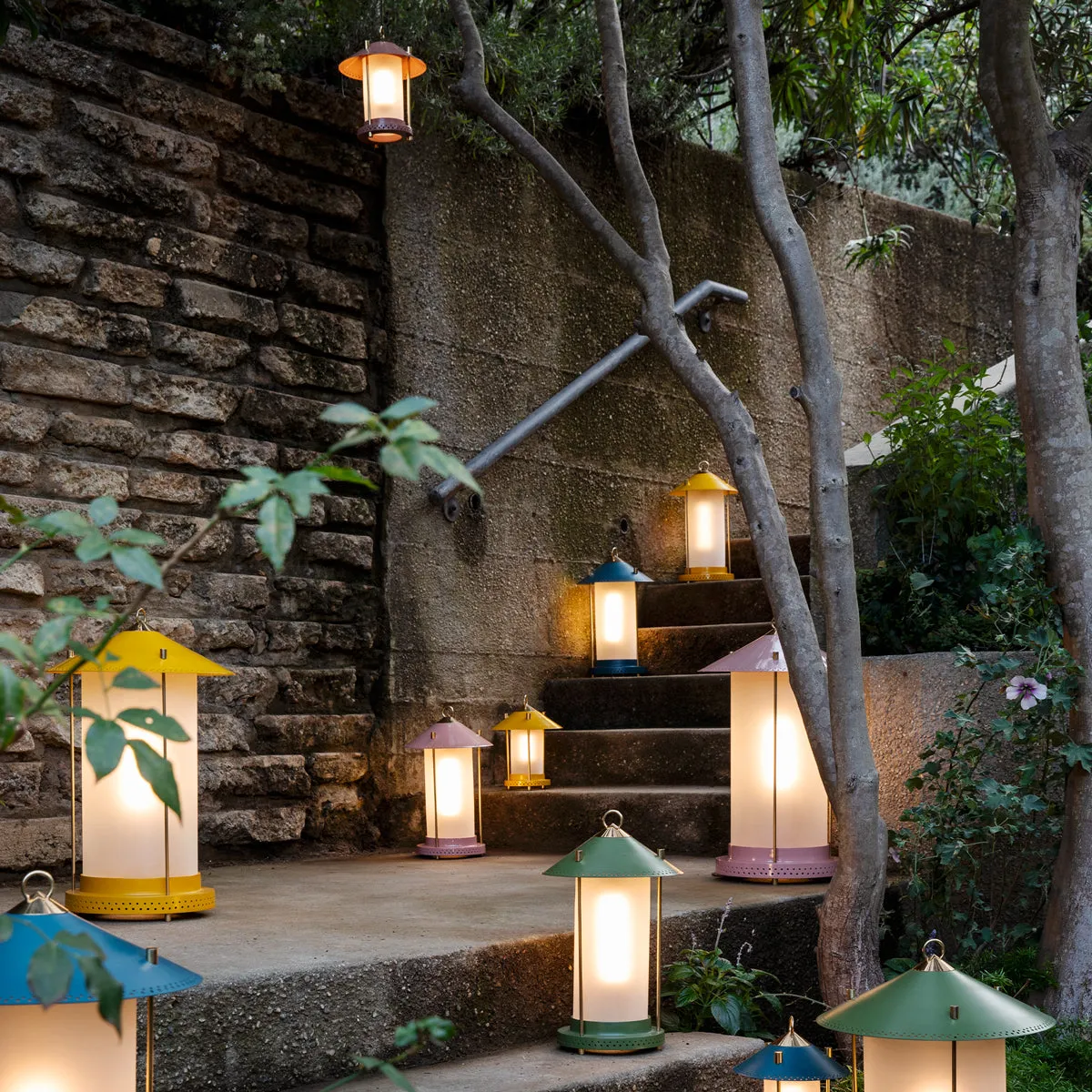 smaller Stefan cordless lantern in Sand by the Novogratz