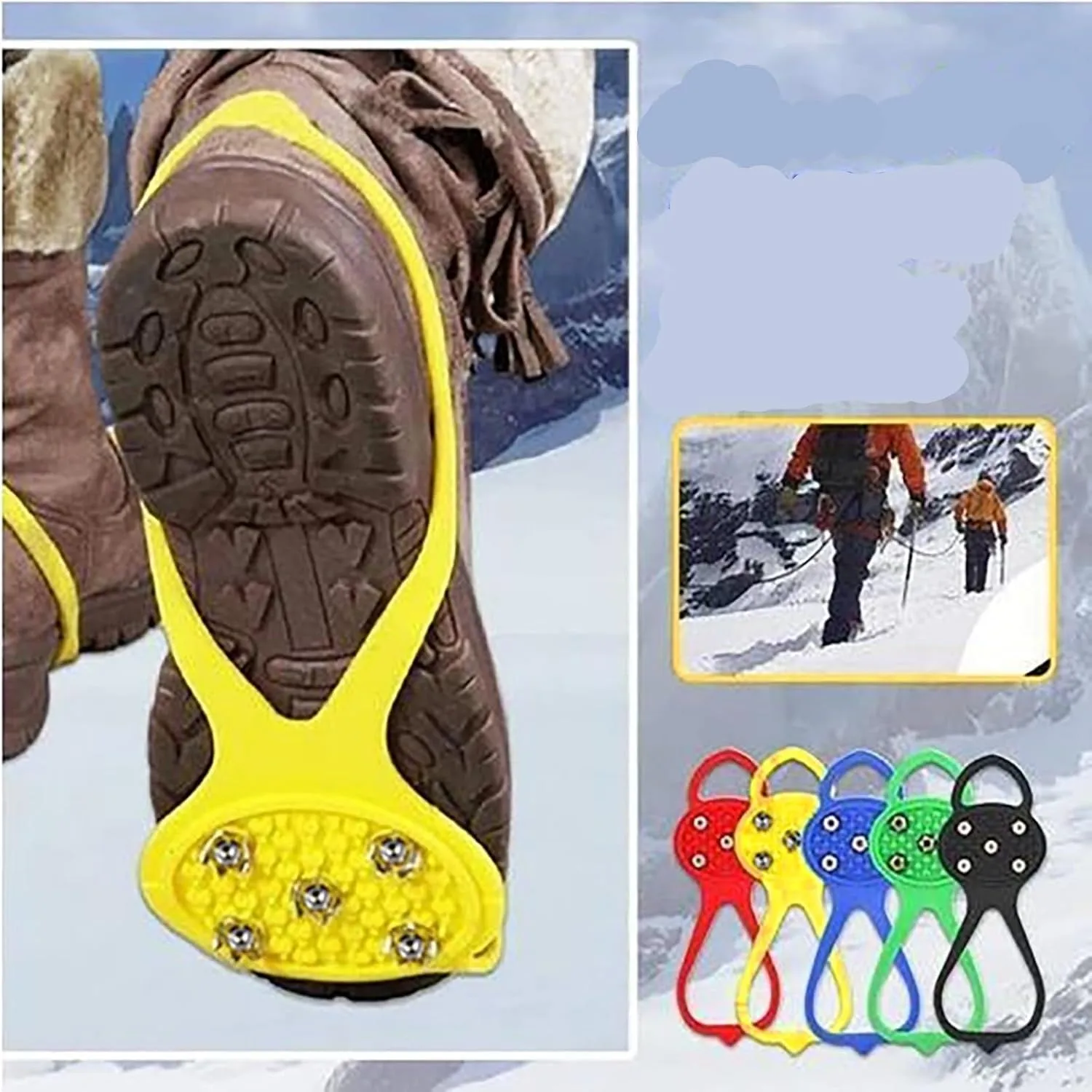 Snow Cleats for Shoes - Ice Spikes Grips Crampons for Winter Hiking, Walking, Climbing, and Fishing - Anti-Slip Footwear Covers
