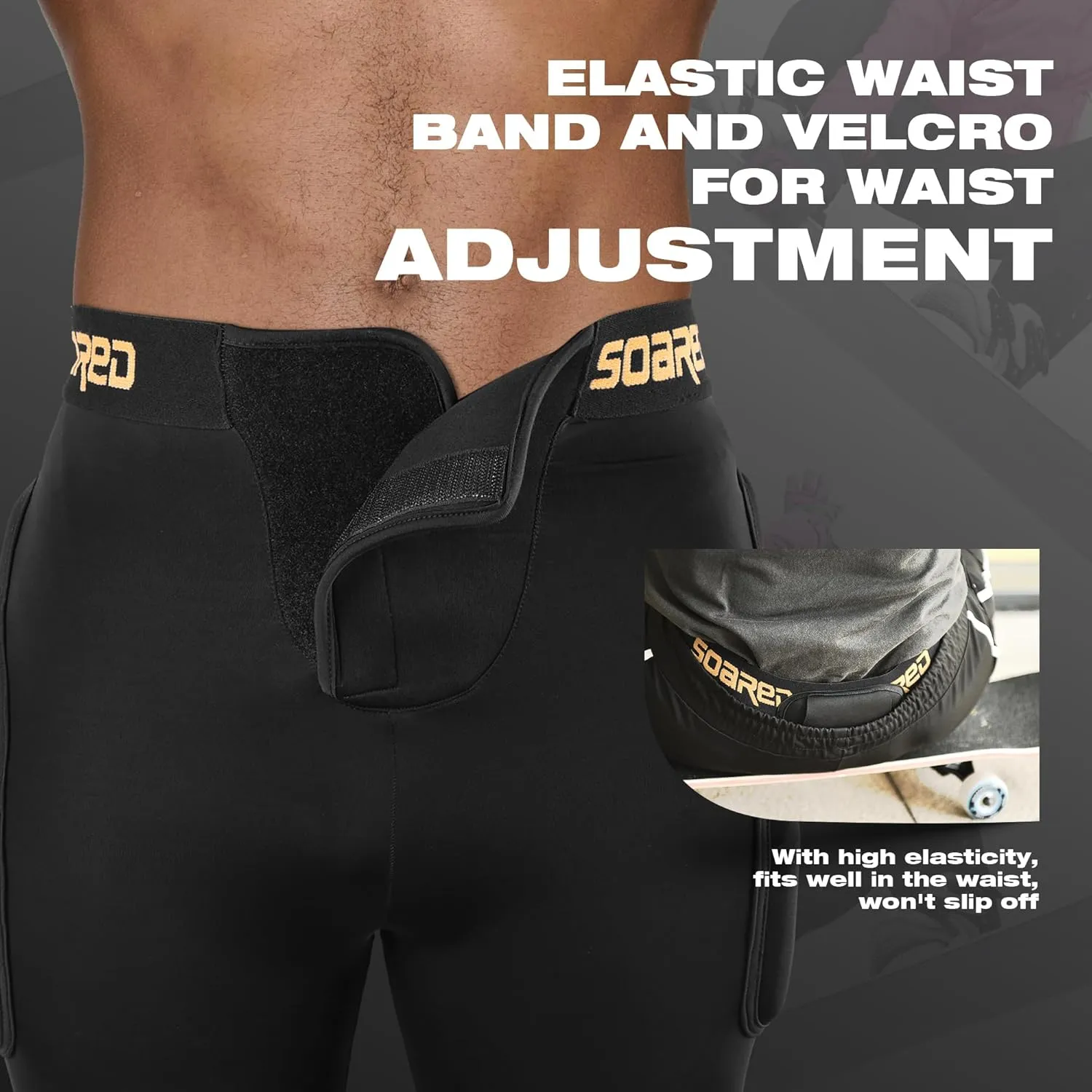 Soared 3D Protection Hip Butt XPE Padded Shorts for ski, ice Skating, Snowboarding, Skateboard for Men Women