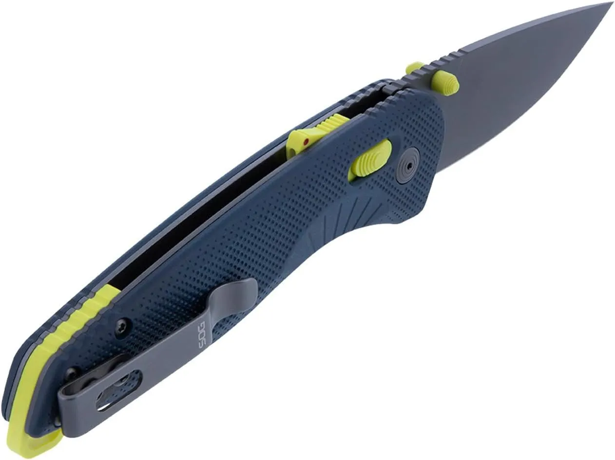 SOG Aegis AT Ambidextrous Outdoor Pocket Easy to Carry Folding Knives | CRYO D2 Stainless Steel Blade | AT-XR Lock
