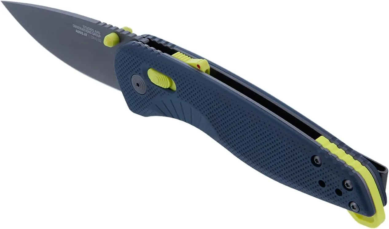 SOG Aegis AT Ambidextrous Outdoor Pocket Easy to Carry Folding Knives | CRYO D2 Stainless Steel Blade | AT-XR Lock