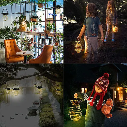 Solar 24 LED Pineapple Lantern