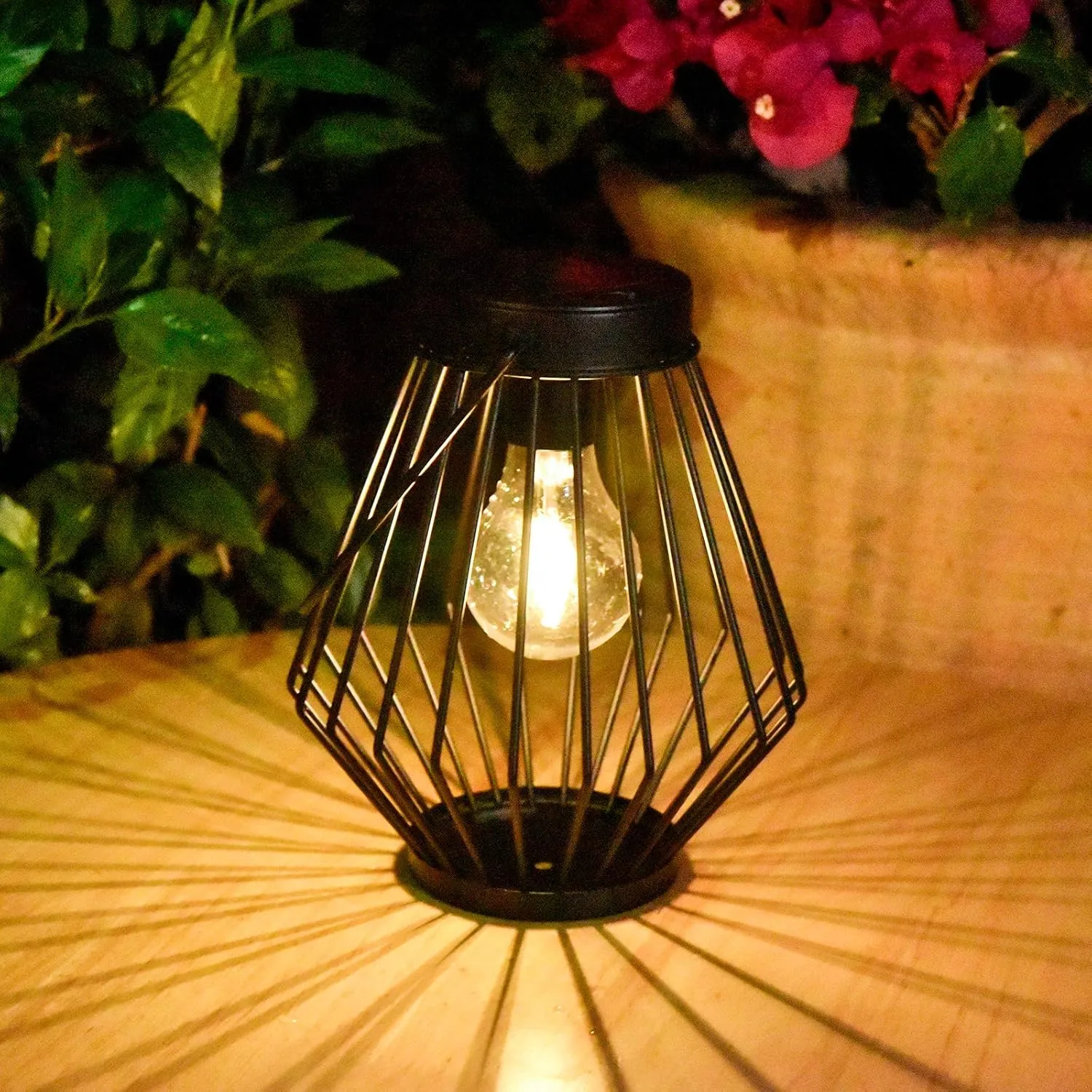 Solar Lanterns Outdoor Waterproof, Retro Metal Solar Hanging Lights for Outside, Solar Powered LED Lamps Outdoor Decor for Garden Porch Patio Backyard Pathway Lawn, Auto ON/Off - 2 Pack (Warm White)