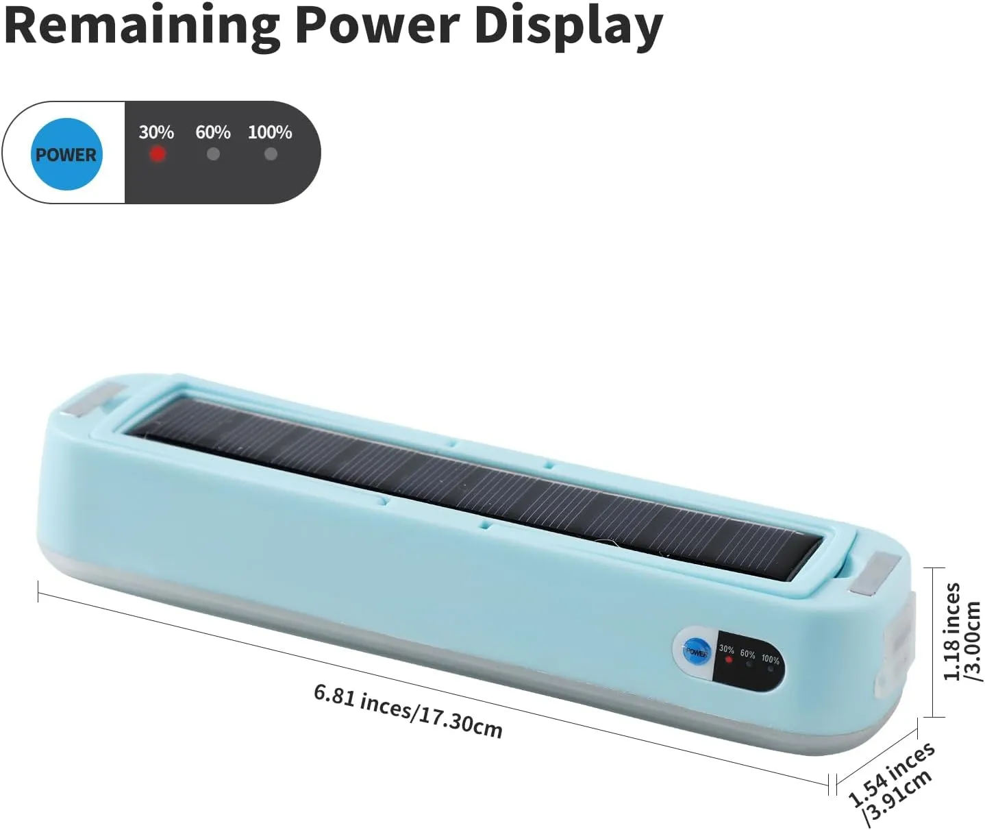 Solar Rechargeable Camping Lantern - 2000 Lumens, 4 Light Modes, Portable Power Bank (Blue)