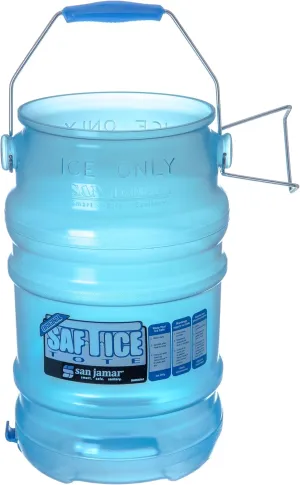 SPARTA San Jamar Saf-T-Ice Plastic Ice-Tote, 6 Gallons, Blue