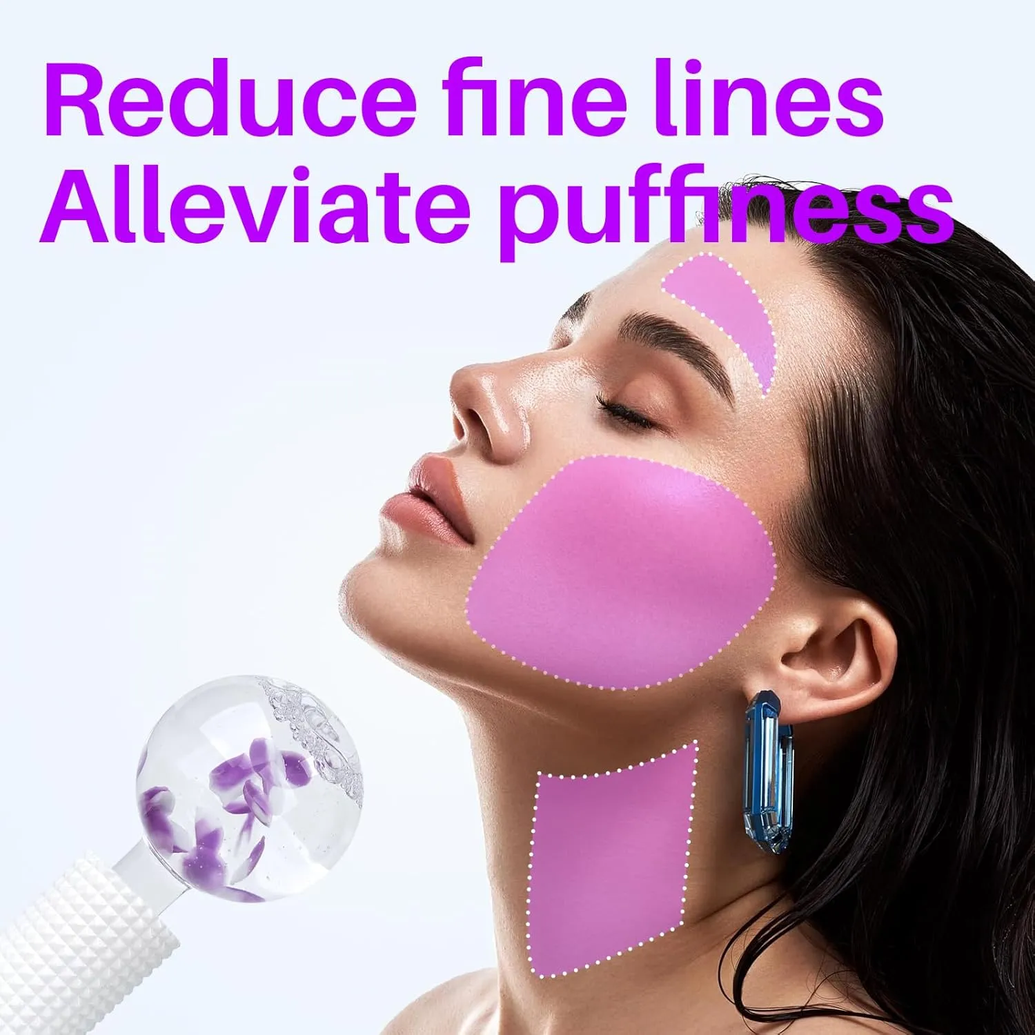 SPChannel 2PCS Ice Globes for Face Women Ice Balls Face Globes (Purple)