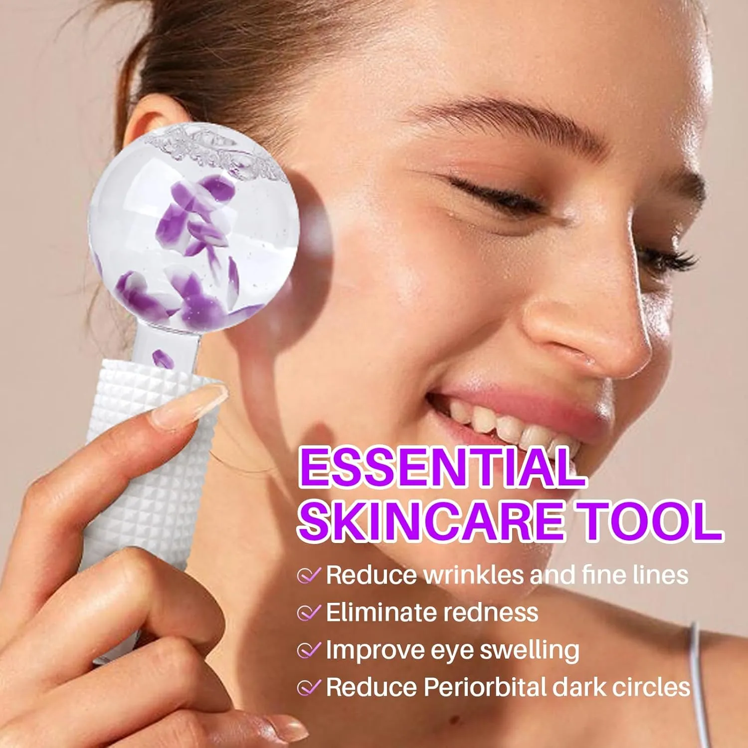 SPChannel 2PCS Ice Globes for Face Women Ice Balls Face Globes (Purple)