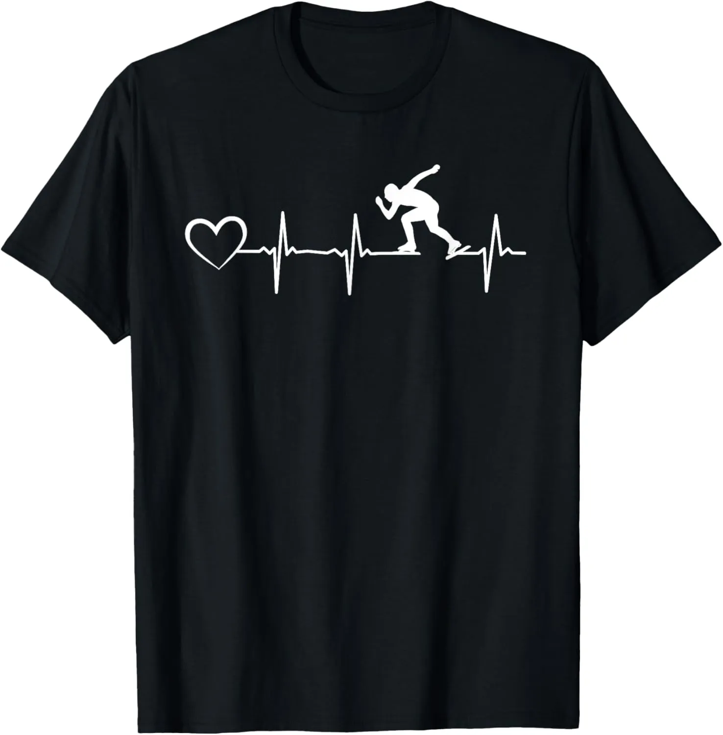 Speed Skater Speed Skating Heartbeat Heart Ice Speed Skating T-Shirt