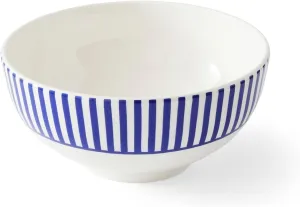 Spode Steccato Collection - 6.5" Rimless Soup Bowl, Stripe Cobalt Blue | Made of Earthenware | Dishwasher and Microwave Safe | Made in England | For Serving Soup, Salad, or Pasta Bowls
