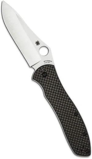 Spyderco Bradley Folder 2 Specialty Knife with 3.66" CPM M4 Premium Steel Blade and Black Carbon Fiber Laminate Handle - PlainEdge - C134CFP2