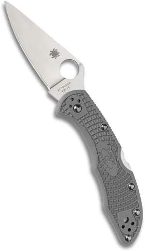 Spyderco Delica 4 Lightweight 7.15" Signature Folding Knife with 2.90" Flat-Ground Steel Blade and High-Strength FRN Handle - PlainEdge Grind