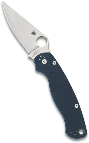 Spyderco Para Military 2 Folding Utility Pocket Knife - Ideal for Everyday Carry and Outdoor Adventures - G10 Handle, PlainEdge, 8.26-Inch Overall Length, 3.45-Inch Blade, Cobalt Blue - C81GPCBL2