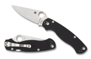 Spyderco ParaMilitary 2 G-10 Black 3.45" Plain Edge Folding Pocket Knife (C81GP2)