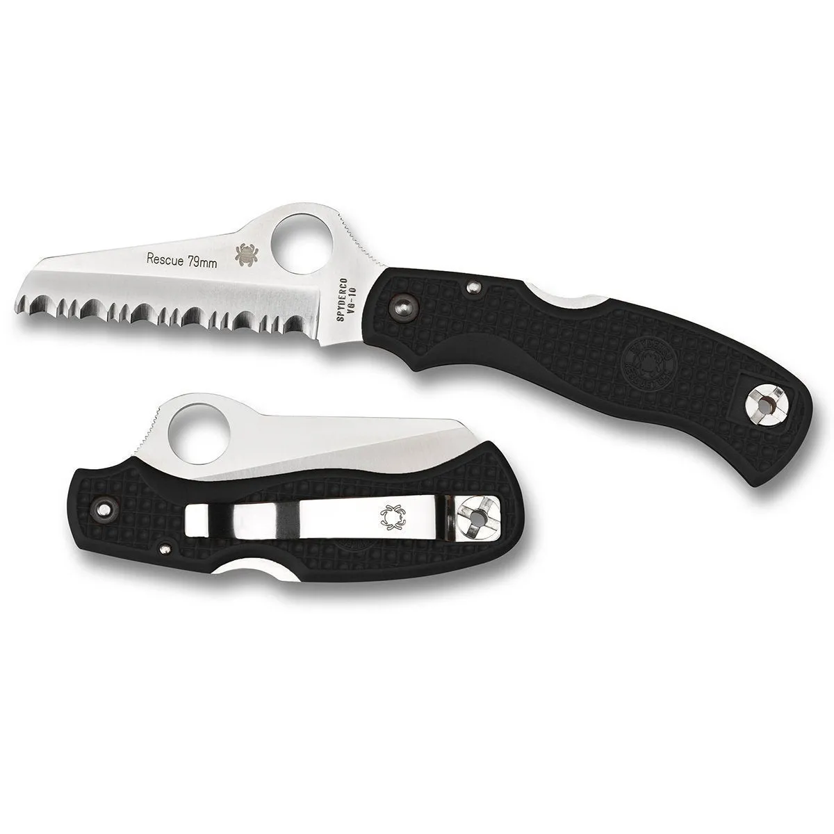 Spyderco Rescue 79mm Lightweight Black- Serrated Blade