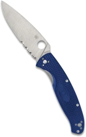 Spyderco Resilience Lightweight Folding Knife with CPM S35VN Stainless Steel Blade and Durable Blue FRN Handle - CombinationEdge - C142PSBL