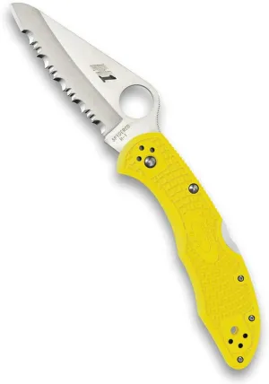 Spyderco Salt 2 Lightweight Folding Knife with 3" H-2 Ultra-Corrosion Resistant Steel Blade and Yellow FRN Handle - SpyderEdge - C88SYL2