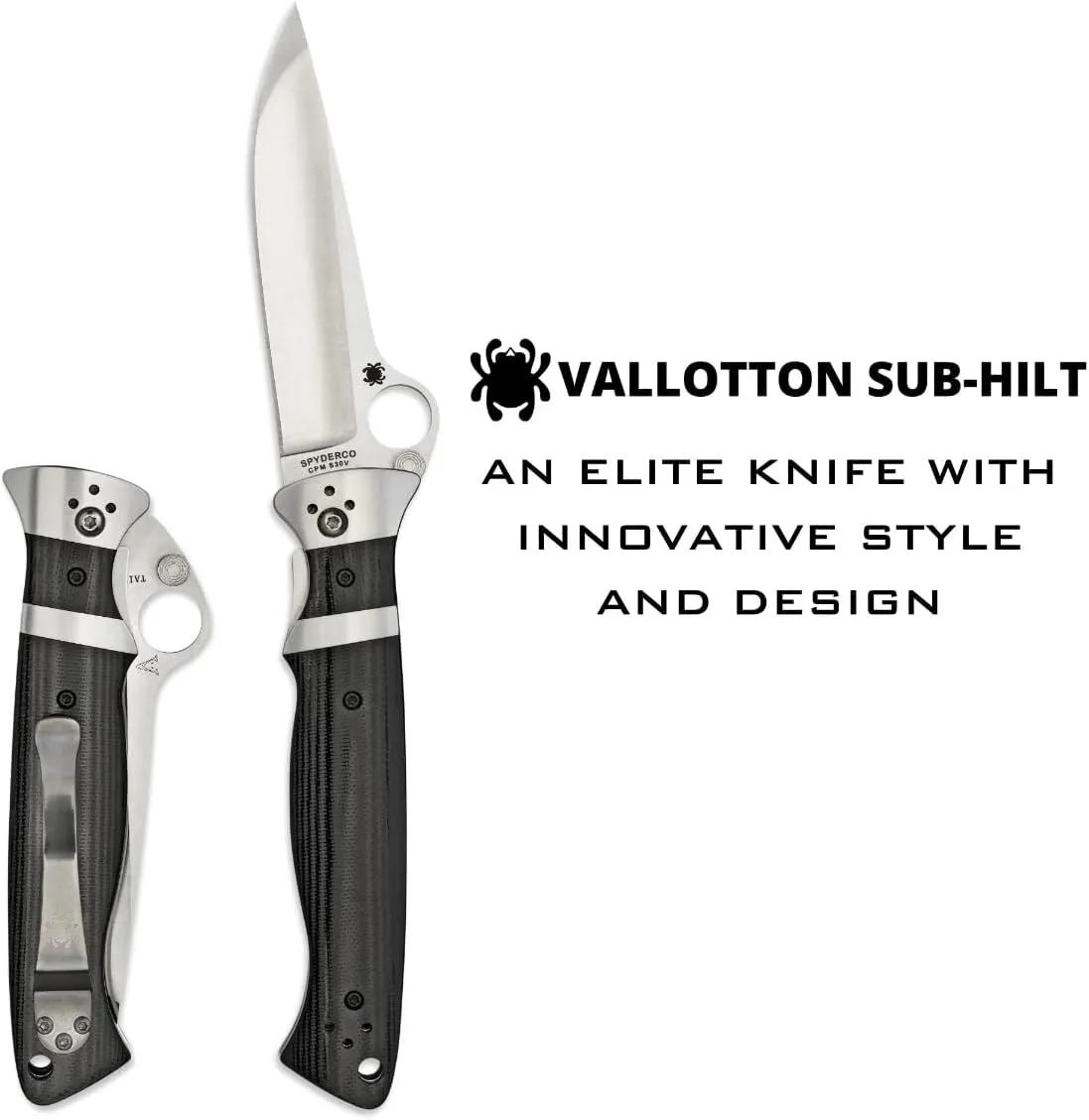 Spyderco Vallotton Sub-Hilt 3.7" Plain Edge Folding Pocket Knife (C149GP)