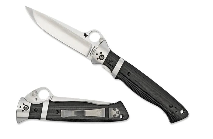 Spyderco Vallotton Sub-Hilt 3.7" Plain Edge Folding Pocket Knife (C149GP)