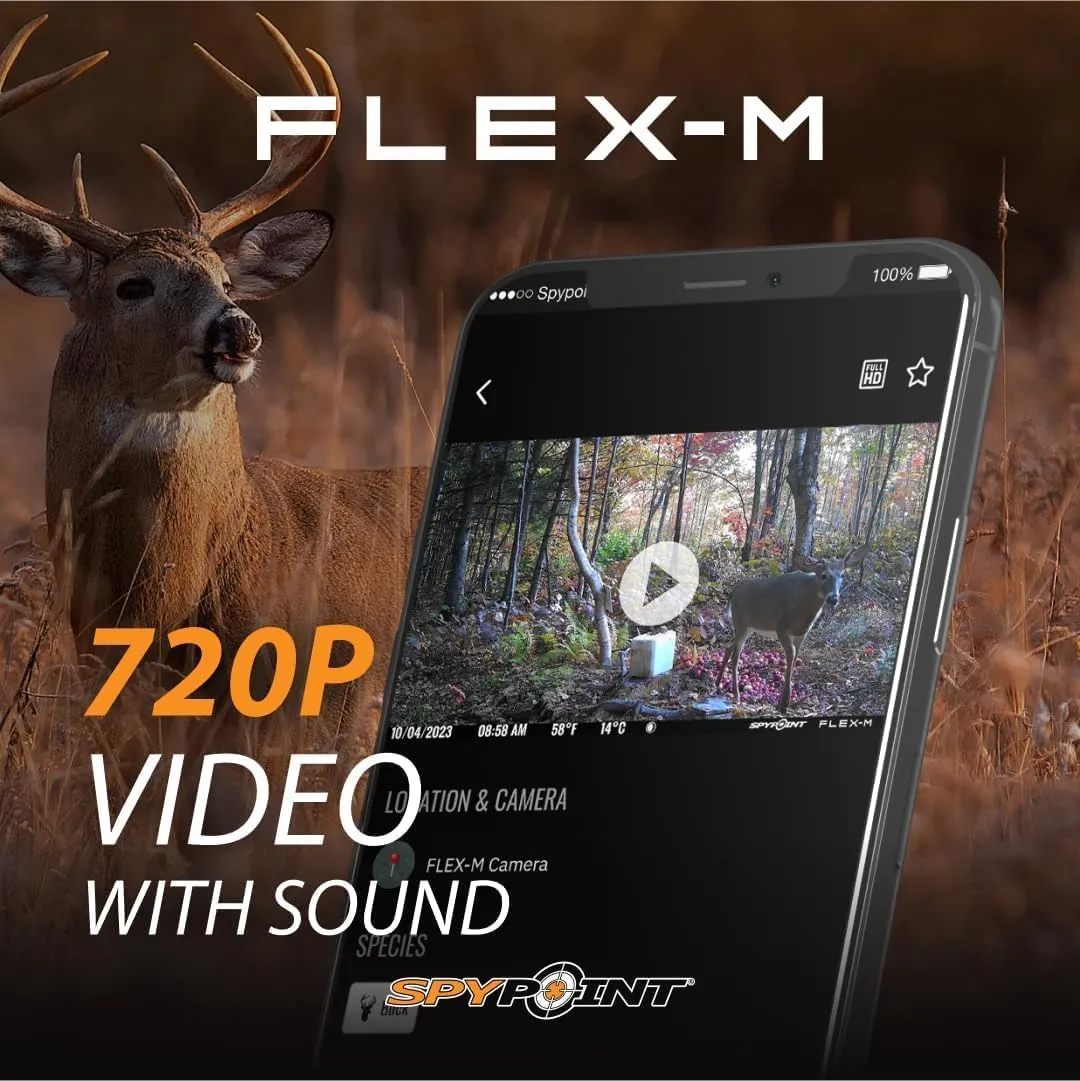 SPYPOINT Flex-M 2-Pack and SD Card 2-Pack with LIT-22 | Cellular Trail Cameras | Best Value in Hunting | No WiFi Needed, GPS-Enabled | Night Vision | IP65 Waterproof | 28MP Photos, 720p Videos