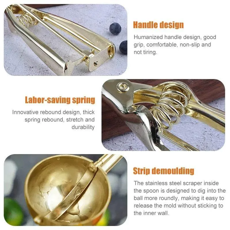 Stainless Steel Ice Cream Scoop - Durable Dessert Spoon