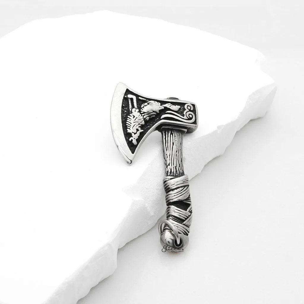Stainless Steel Viking Double Sided Axe Pendant