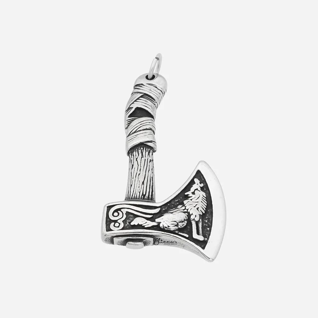 Stainless Steel Viking Double Sided Axe Pendant