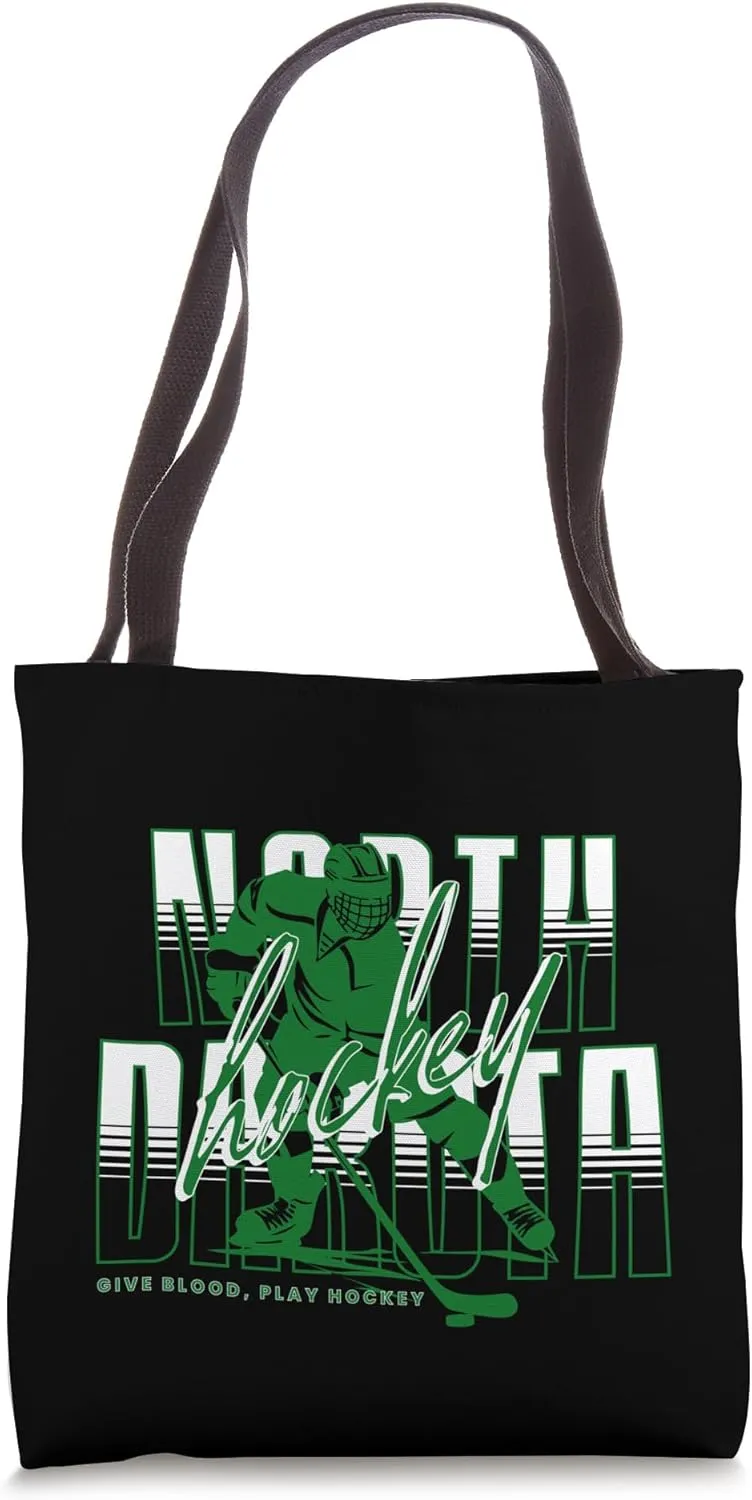 State of North Dakota Winger Attacker ND Hockey Player Gear Tote Bag