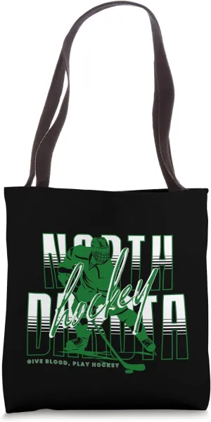 State of North Dakota Winger Attacker ND Hockey Player Gear Tote Bag