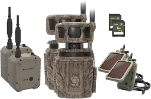 Stealth Cam Revolver 36MP Trail Camera with 1080P HD Video at 30 FPS, 0.4 Sec Trigger Speed, 360° Panoramic View, Built-in GPS, Verizon/AT&T Cellular, External Battery, Solar Panel, 32GB SD Card (2PK)