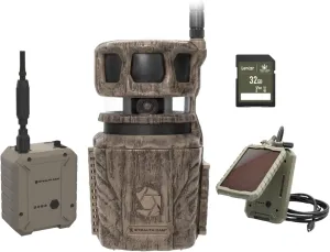 Stealth Cam Revolver 36MP Trail Camera with 1080P HD Video at 30 FPS, 0.4 Sec Trigger Speed, 360° Panoramic View, Built-in GPS, Verizon/AT&T Cellular, External Battery, Solar Panel, 32GB SD Card