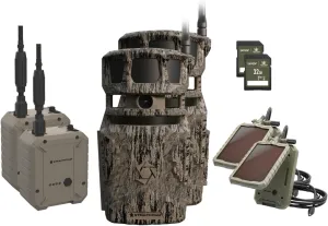 Stealth Cam Revolver PRO 40MP Photo 1440P at 30 FPS QHD Video 0.4 Sec Trigger Speed 360-Degree Panoramic View Built-in GPS Cellular Trail Camera, External Battery, Solar Panel, 32GB SD Card (2PK)