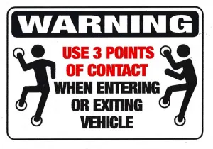 STICKER THREE POINT CONTACT 125MM X 90MM