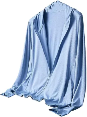 Summer Men's Sunscreen Clothing Thin Mesh Trend Outdoor Quick Drying Hooded Fishing UV Protection Loose Coat
